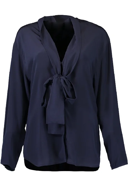 V-Neck Scarf Blouse Stylish Wrap Blouse
