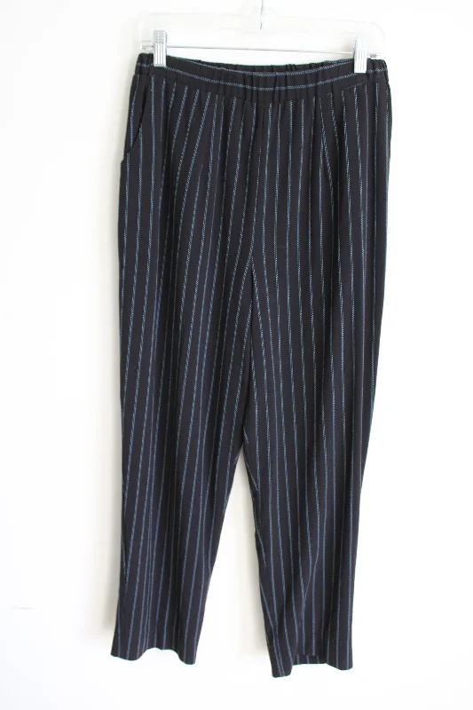 Dressbarn Black & Blue Pinstriped Pant | 14 Casual Yoga Pants