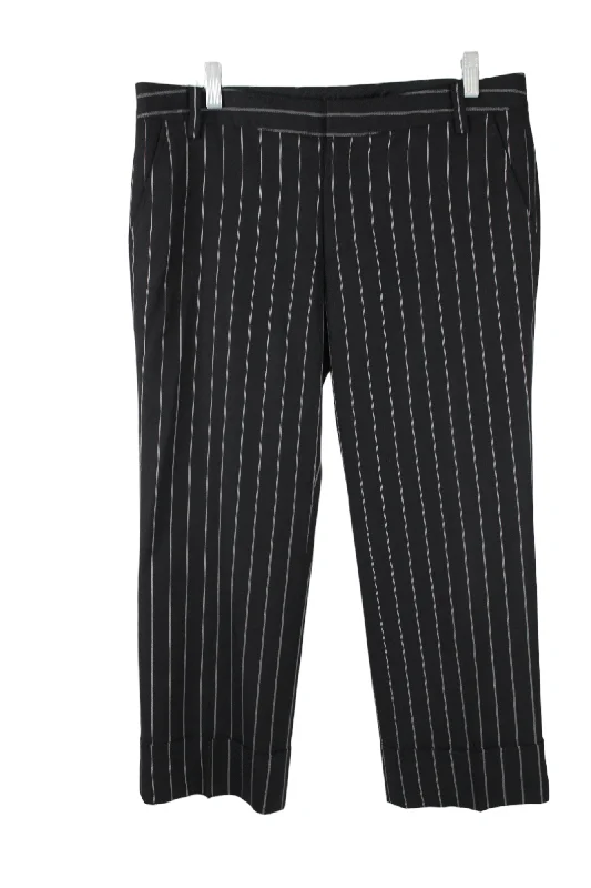 Banana Republic Black Striped Martin Stretch Capri Pant | 10 Trendy High-Waist Trousers