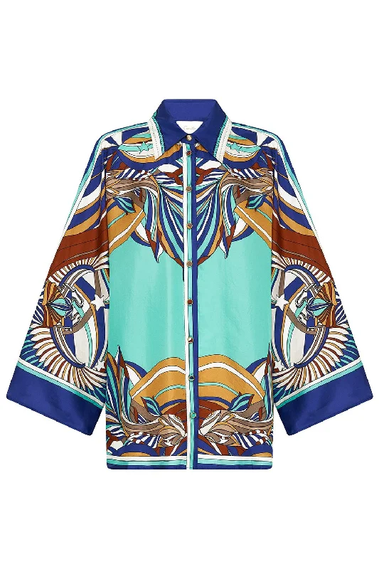 Wide Sleeve Blouse Boho Printed Blouse