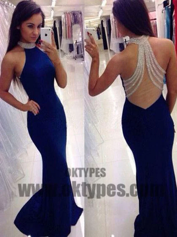 Blue Mermaid Prom Dresses, Halter Prom Dresses, Yarn Evening Dresses, Beading Prom Dresses, Charming Prom Dresses, TYP0076 Blue Mermaid Prom Dresses, Halter Prom Dresses, Yarn Evening Dresses, Beading Prom Dresses, Charming Prom Dresses, TYP0076