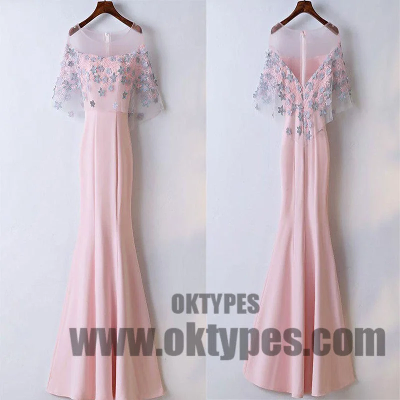 Pink Long Floor Length Prom Dresses, Appliques Lace Prom Dresses, Zipper Yarn Prom Dresses, Pink Evening Dresses, TYP0244 Pink Long Floor Length Prom Dresses, Appliques Lace Prom Dresses, Zipper Yarn Prom Dresses, Pink Evening Dresses, TYP0244