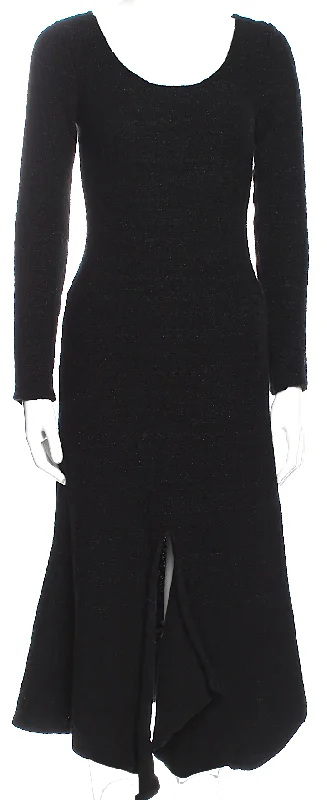 Lemaire Paris. Black/Metallic Scoop Neck Long Dress