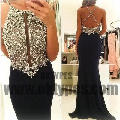 Black Long Floor Length Prom Dresses, Beading Prom Dresses, Halter Strap Prom Dresses, Backless Prom Dresses, TYP0293 Black Long Floor Length Prom Dresses, Beading Prom Dresses, Halter Strap Prom Dresses, Backless Prom Dresses, TYP0293