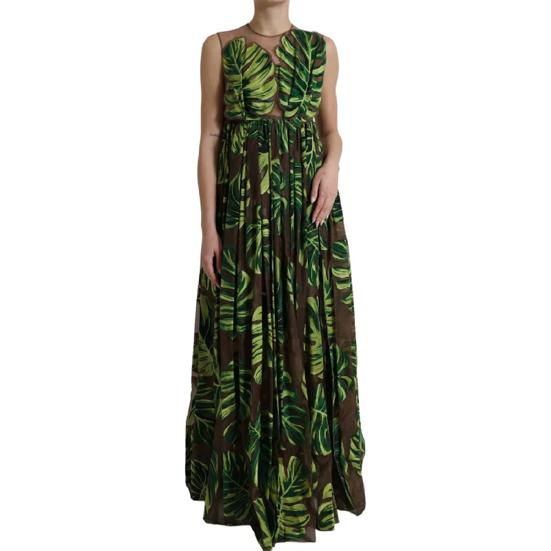 Dolce & Gabbana Elegant A-Line Sleeveless Silk Blend Dress