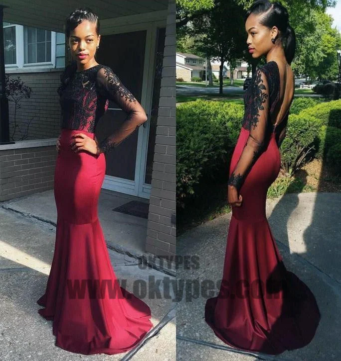 Long Mermaid Prom Dresses, Long Sleeve Prom Dresses, Backless Prom Dresses, Appliques Prom Dresses, TYP0267 Long Mermaid Prom Dresses, Long Sleeve Prom Dresses, Backless Prom Dresses, Appliques Prom Dresses, TYP0267