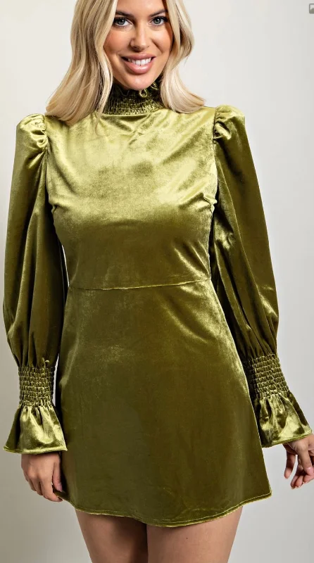 Mossy Velvet Dress