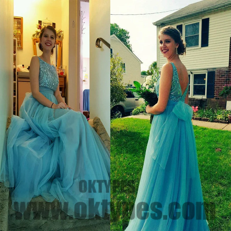 Long Floor Length Prom Dresses, Beading Tulle Prom Dresses, V-back Prom Dresses, Scoop Prom Dresses, TYP0259 Long Floor Length Prom Dresses, Beading Tulle Prom Dresses, V-back Prom Dresses, Scoop Prom Dresses, TYP0259