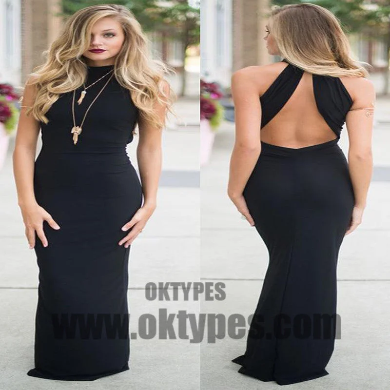 Black Long Floor Length Prom Dresses, Open-back Prom Dresses, Halter Prom Dresses, Charming Prom Dresses, TYP0258 Black Long Floor Length Prom Dresses, Open-back Prom Dresses, Halter Prom Dresses, Charming Prom Dresses, TYP0258