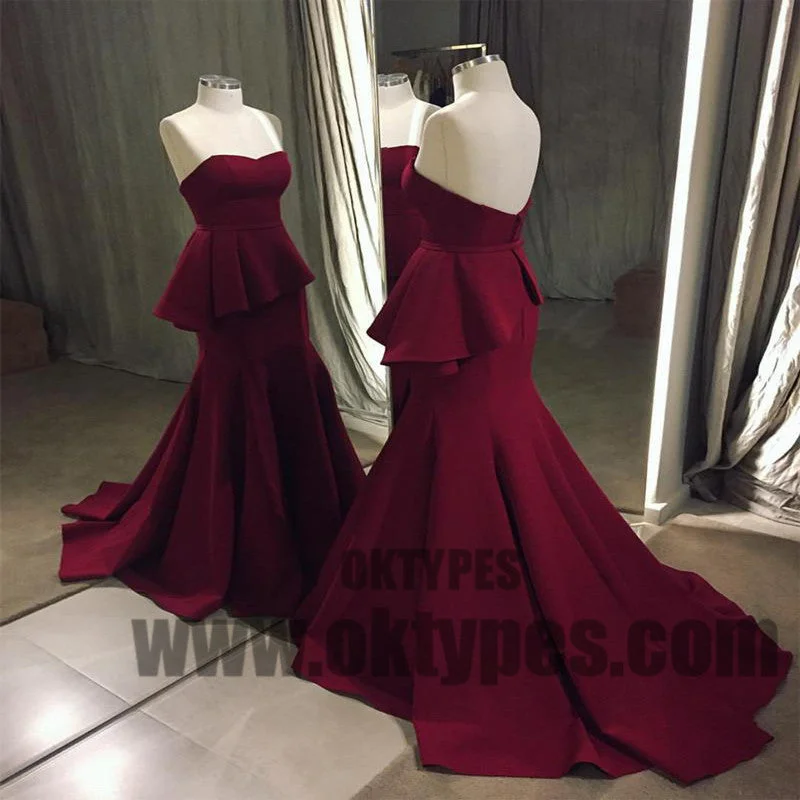 Claret Long Mermaid Prom Dresses, Sweetheart Prom Dresses, Zipper Prom Dresses, Ruffles Prom Dresses, TYP0232 Claret Long Mermaid Prom Dresses, Sweetheart Prom Dresses, Zipper Prom Dresses, Ruffles Prom Dresses, TYP0232