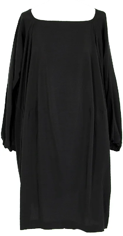 Bernhard Willhelm. Black Silk Dolman Sleeve Dress