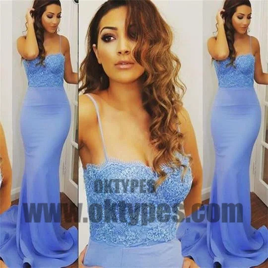 Sky Blue Long Mermaid Prom Dresses, Spaghetti Strap Prom Dresses, Appliques Prom Dresses, Zipper Prom Dresses, TYP0233 Sky Blue Long Mermaid Prom Dresses, Spaghetti Strap Prom Dresses, Appliques Prom Dresses, Zipper Prom Dresses, TYP0233
