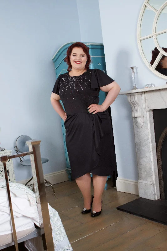 1980s Does 1940s Starbust Wiggle Dress