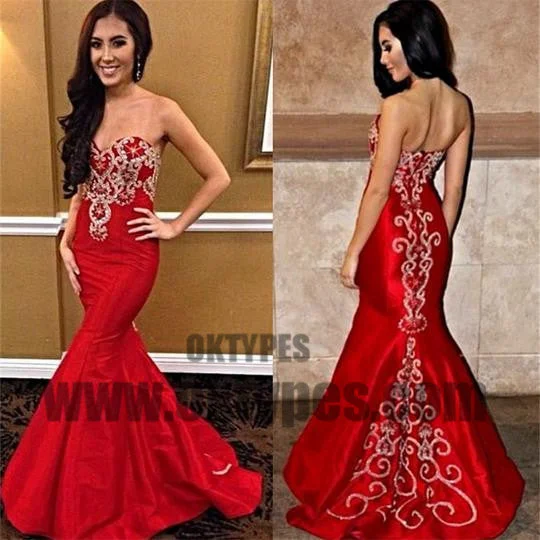 Red Long Mermaid Prom Dresses, Sweetheart Prom Dresses, Beading Prom Dresses, Appliques Prom Dresses, TYP0289 Red Long Mermaid Prom Dresses, Sweetheart Prom Dresses, Beading Prom Dresses, Appliques Prom Dresses, TYP0289