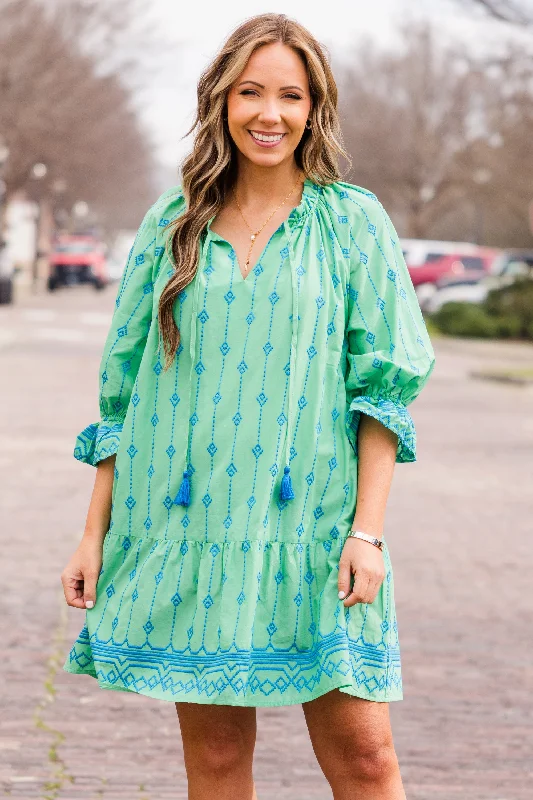 Grateful Life Dress, Green