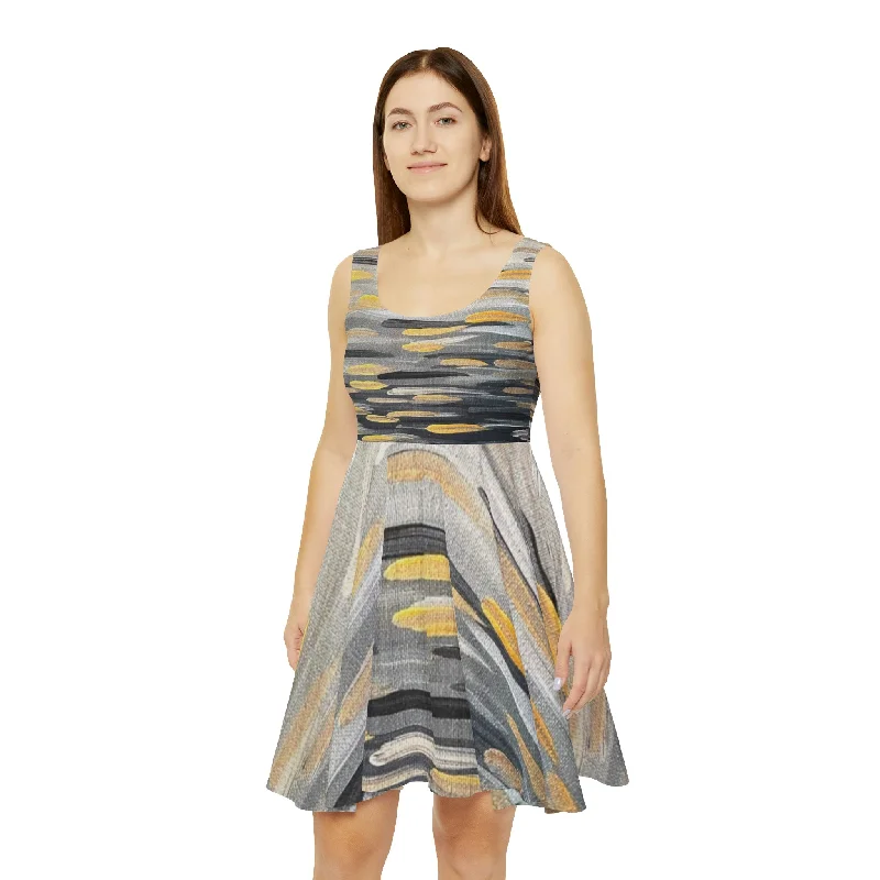 “Zebra Brushstrokes”   Women's Skater Dress