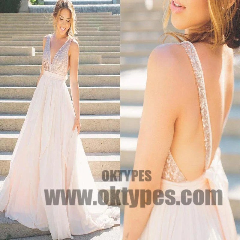 Long Floor Length Prom Dresses, Sequin Prom Dresses, Sexy V-neck Prom Dresses, Backless Prom Dresses, TYP0196 Long Floor Length Prom Dresses, Sequin Prom Dresses, Sexy V-neck Prom Dresses, Backless Prom Dresses, TYP0196
