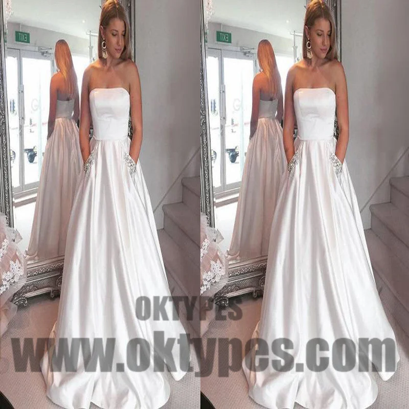White Long Floor Length Satin Prom Dresses, Straight Across Prom Dresses, Beading Prom Dresses, Zipper Prom Dresses, TYP0286 White Long Floor Length Satin Prom Dresses, Straight Across Prom Dresses, Beading Prom Dresses, Zipper Prom Dresses, TYP0286