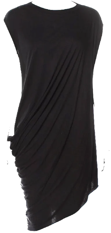 Rick Owens Paris. Lillies. Black Viscose Blend Dress