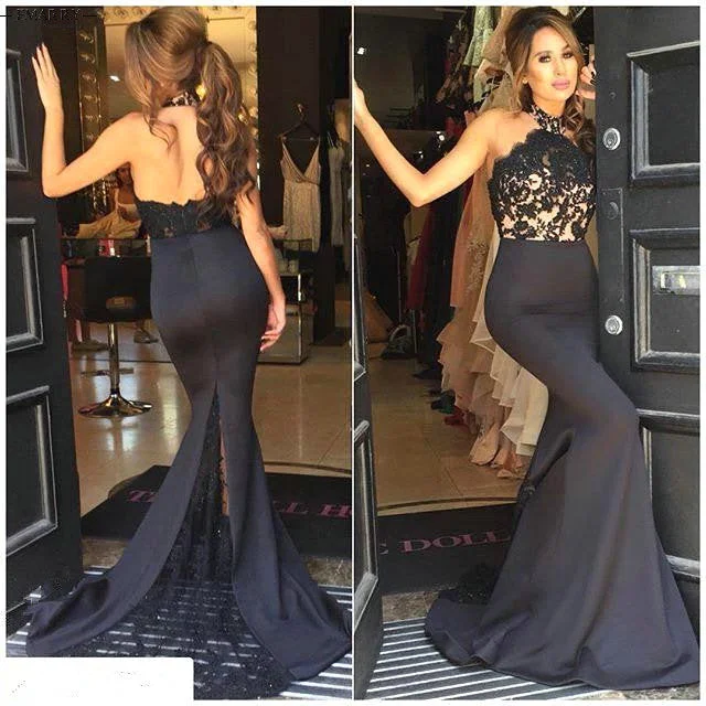 Black Long Mermaid Prom Dresses, High Lace Prom Dresses, Backless Prom Dresses, Sexy Prom Dresses, TYP0209 Black Long Mermaid Prom Dresses, High Lace Prom Dresses, Backless Prom Dresses, Sexy Prom Dresses, TYP0209