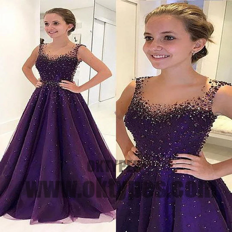 Long Floor Length Prom Dresses, Ball Gown Prom Dresses, Beading Prom dresses, Scoop Prom dresses, TYP0284 Long Floor Length Prom Dresses, Ball Gown Prom Dresses, Beading Prom dresses, Scoop Prom dresses, TYP0284