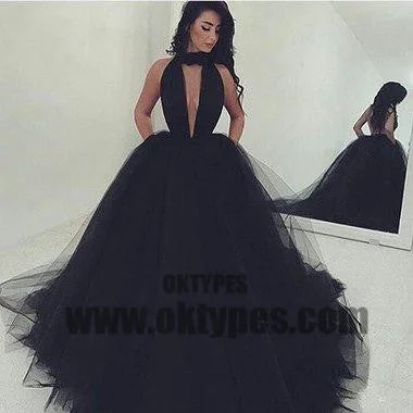 Black Long Mermaid Tulle Prom Dresses, Sexy Deep V-neck Prom Dresses, Backless Prom Dresses, Elegant Evening Dresses, TYP0272 Black Long Mermaid Tulle Prom Dresses, Sexy Deep V-neck Prom Dresses, Backless Prom Dresses, Elegant Evening Dresses, TYP0272