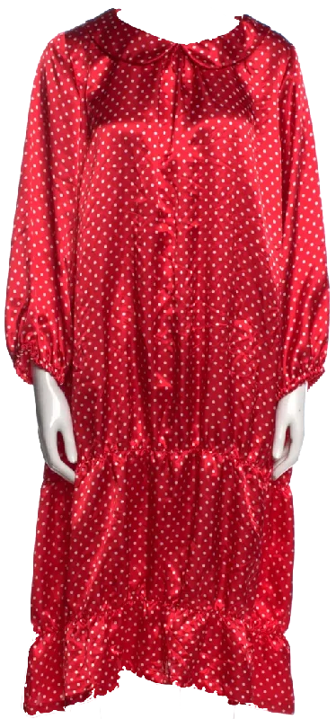 COMME DES GARÇONS Japan. GIRL. NEW. NWT. Red PolyTech Polka Dot Print Midi Length Dress COMME DES GARÇONS Japan. GIRL. NEW. NWT. Red PolyTech Polka Dot Print Midi Length Dress