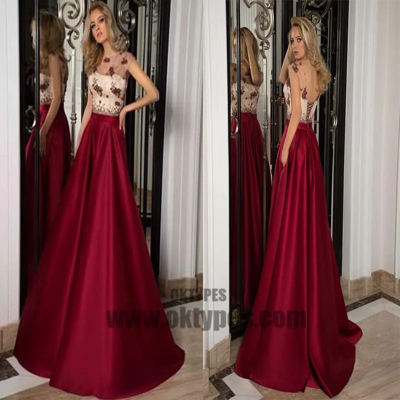 Claret A-line Long Floor Length Prom Dresses, Appliques Prom Dresses, Short Sleeve Prom Dresses, Backless Lace Up Prom Dresses, TYP0276 Claret A-line Long Floor Length Prom Dresses, Appliques Prom Dresses, Short Sleeve Prom Dresses, Backless Lace Up Prom Dresses, TYP0276