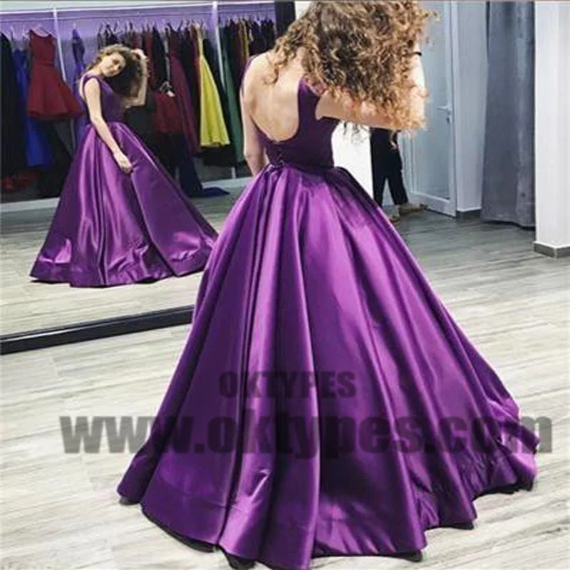 Long Floor Length Satin Prom Dresses, Bateau Prom Dresses, Lace Up Prom Dresses, Charming Evening Dresses, TYP0261 Long Floor Length Satin Prom Dresses, Bateau Prom Dresses, Lace Up Prom Dresses, Charming Evening Dresses, TYP0261