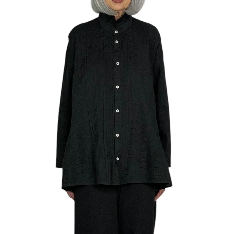 VERTICAL PLEATS SHIRT Sequined Glittery Shiny
