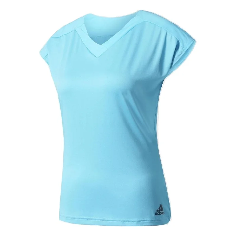 adidas Womens Melbourne Line V-Neck Tennis T-Shirt Mesh Fabric Canvas Fabric Denim Fabric adidas Womens Melbourne Line V-Neck Tennis T-Shirt Mesh Fabric Canvas Fabric Denim Fabric