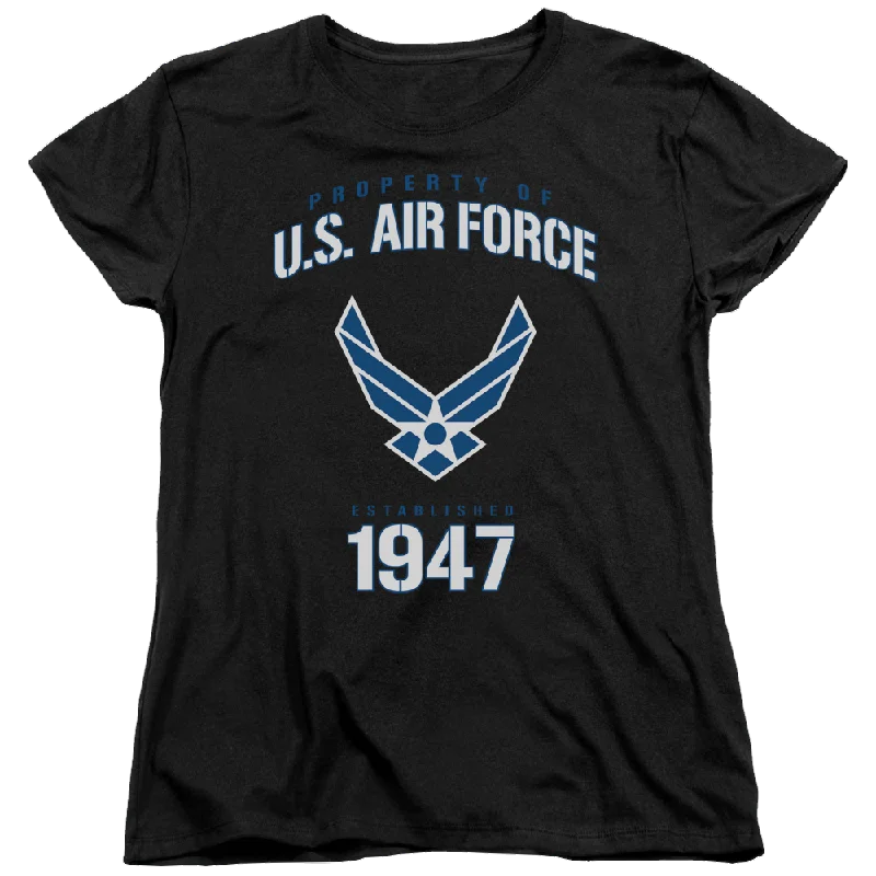 Air Force Property Of - Women's T-Shirt Cotton Fabric Linen Fabric Terry Fabric
