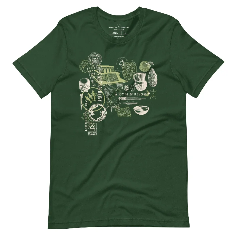 Archaeology Graphic Tee - Green Print Jacquard Patchwork