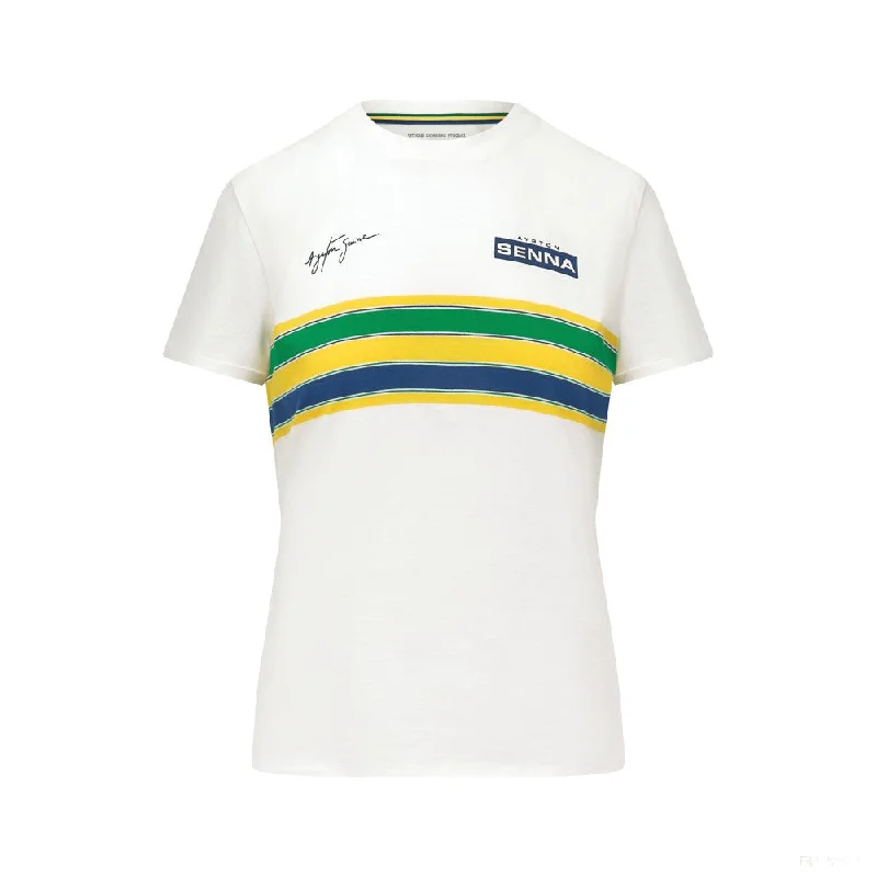 Ayrton Senna  Womens Stripe T-shirt 2022 Terry Blend Velvet Blend Canvas Blend