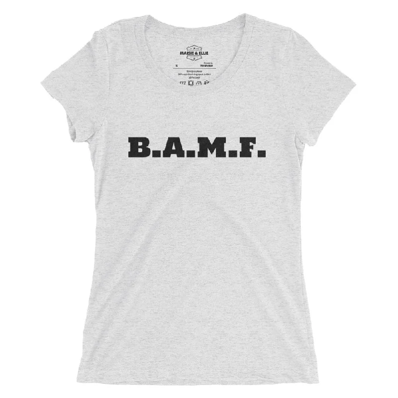 Bad A** M'Fer Ngo Women's Tri-Blend Slim Fit T-Shirt Print Jacquard Patchwork
