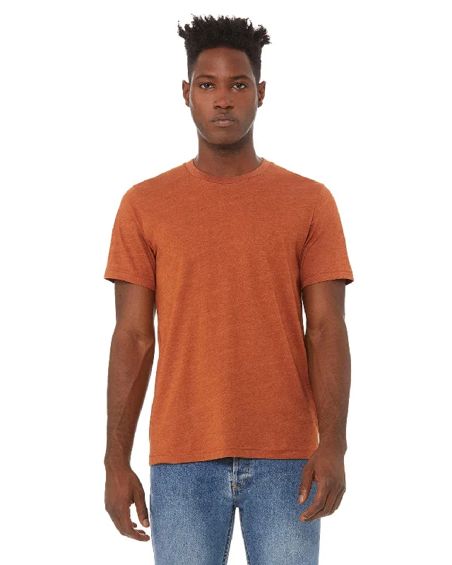 Bella+Canvas Unisex Heather CVC T-Shirt | Heather Autumn Print Jacquard Patchwork