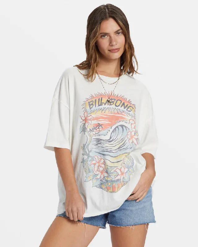 Billabong Kissed By The Sun T-Shirt - SALT CRYSTAL Zippered Buttoned Snapped