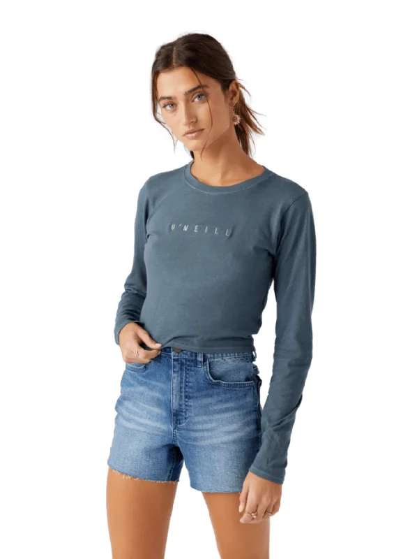 Branded L/S Crop Tee Chenille Blend Fleece Blend Nylon Blend