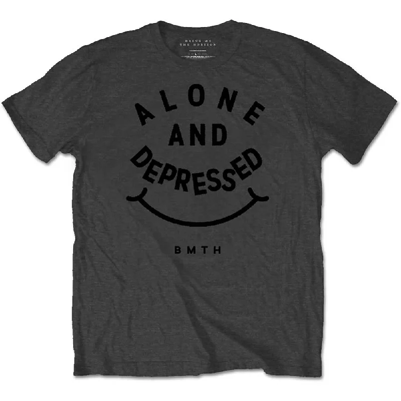 BRING ME THE HORIZON Attractive T-Shirt, Alone & Depressed Houndstooth Herringbone Solid