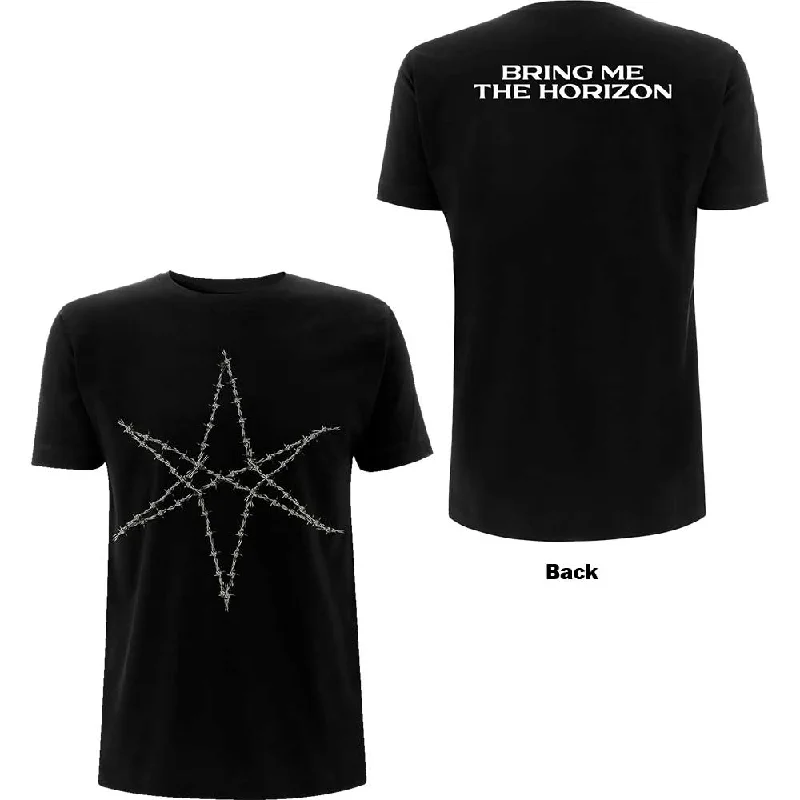 BRING ME THE HORIZON Attractive T-Shirt, Barbed Wire Boxy Fit Fitted Loose
