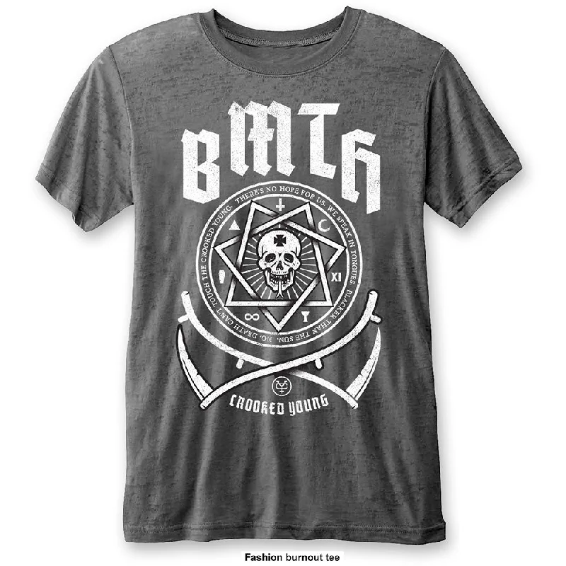 BRING ME THE HORIZON Attractive T-Shirt, Crooked Young Solid Color Striped Floral