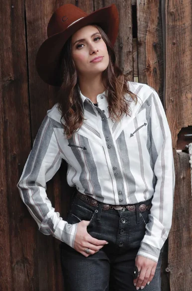 Cruel Denim Women's Cream Multi Stripe Long Sleeve Snap Western Shirt CTW7466005 Machine Wash Dry Clean Hand Wash Cruel Denim Women's Cream Multi Stripe Long Sleeve Snap Western Shirt CTW7466005 Machine Wash Dry Clean Hand Wash