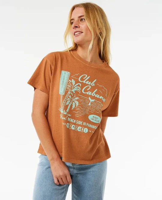 Club Cabana Relaxed Tee Denim Fabric Leather Fabric Suede Fabric