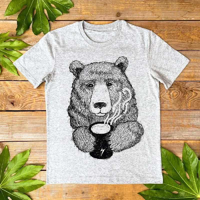 Cuppa Bear T-Shirt Graphic Embroidered Appliqued