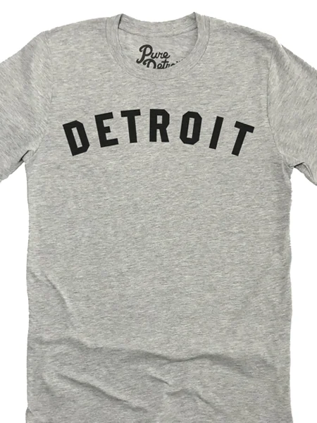 Detroit Classic T-shirt - Athletic Heather Gray / Black Unisex Print Jacquard Patchwork Detroit Classic T-shirt - Athletic Heather Gray / Black Unisex Print Jacquard Patchwork