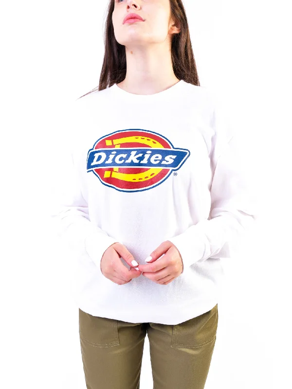 Logo Graphic Long Sleeve T-Shirt Satin Blend Silk Blend Wool Blend