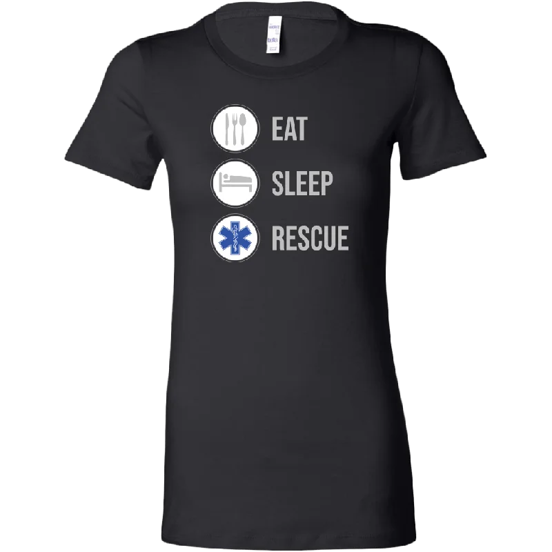 Eat Sleep Rescue EMT Women's T-shirt Mesh Blend Leather Blend Suede Blend