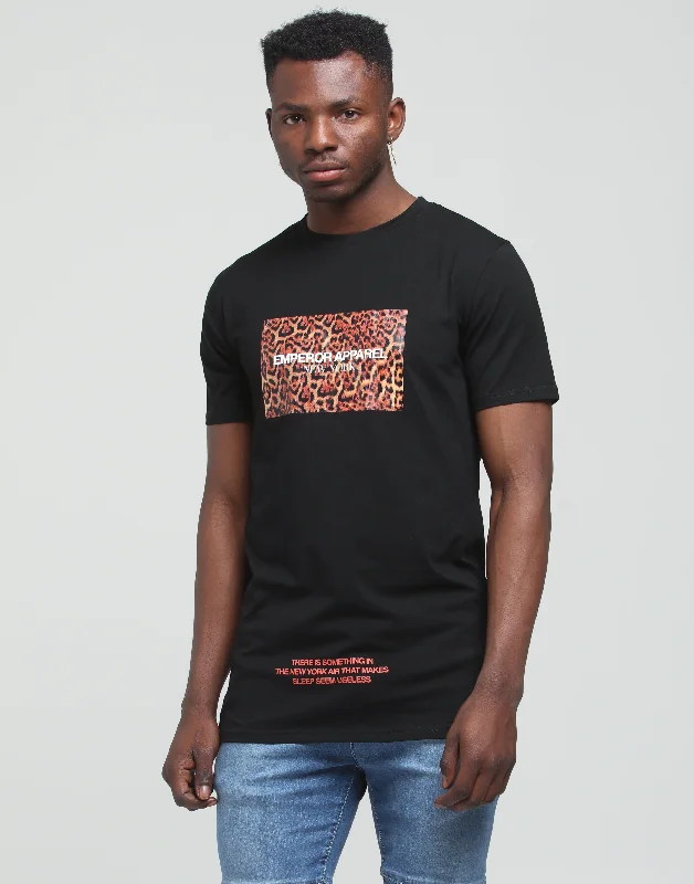 Emperor Apparel New York Tshirt Black/Leopard Houndstooth Herringbone Solid