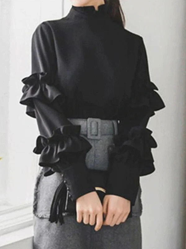 hoombox Fashion Long-Sleeved Open-Back Shirt Cozy Warm Stylish