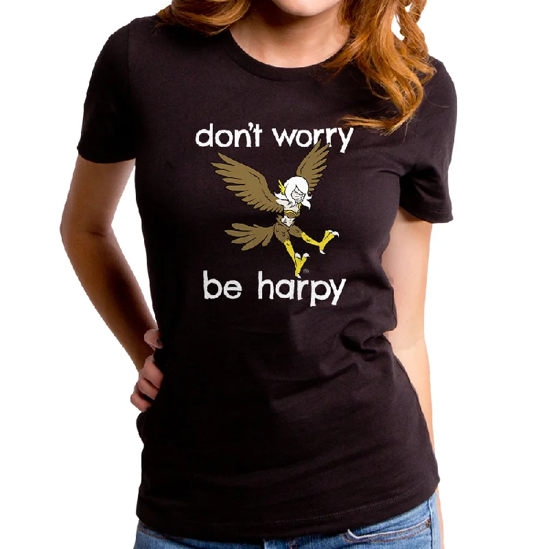 Don't Worry Be Harpy Women's T-Shirt Graphic T-Shirt Round Neck Polyester